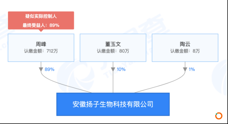 安徽扬子生物科技有限公司股权结构 来源：天眼查