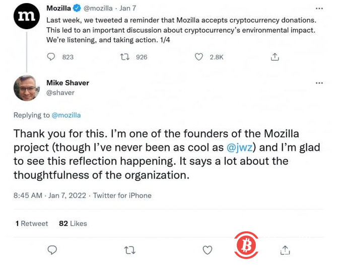 Mozilla早在2014年就已经开始接受加密货币捐款